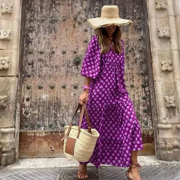Bohemian purple Maxi Dress - Picture 11 of 11